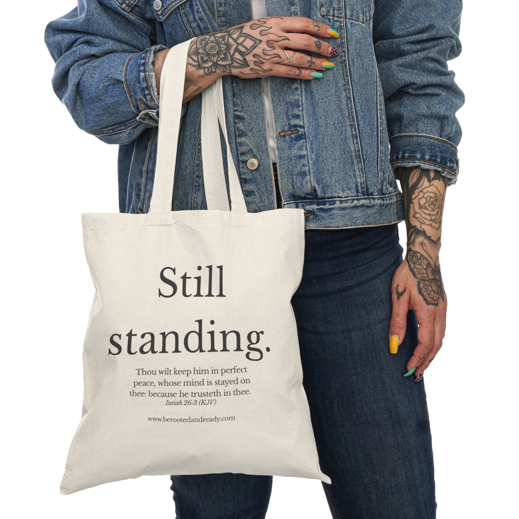 Still Standing - Full Scripture Edition Tote | Rooted & Ready™ Faith-Based Bag | Christian Gift for Women - Image 3