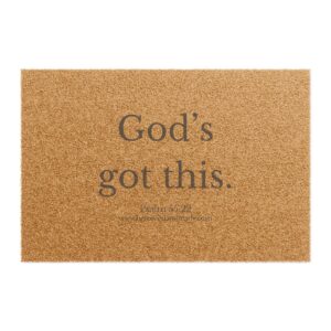 Gods Got This -  Christian Doormat | Rooted & Ready™ Faith Home Decor | Welcome Scripture Mat