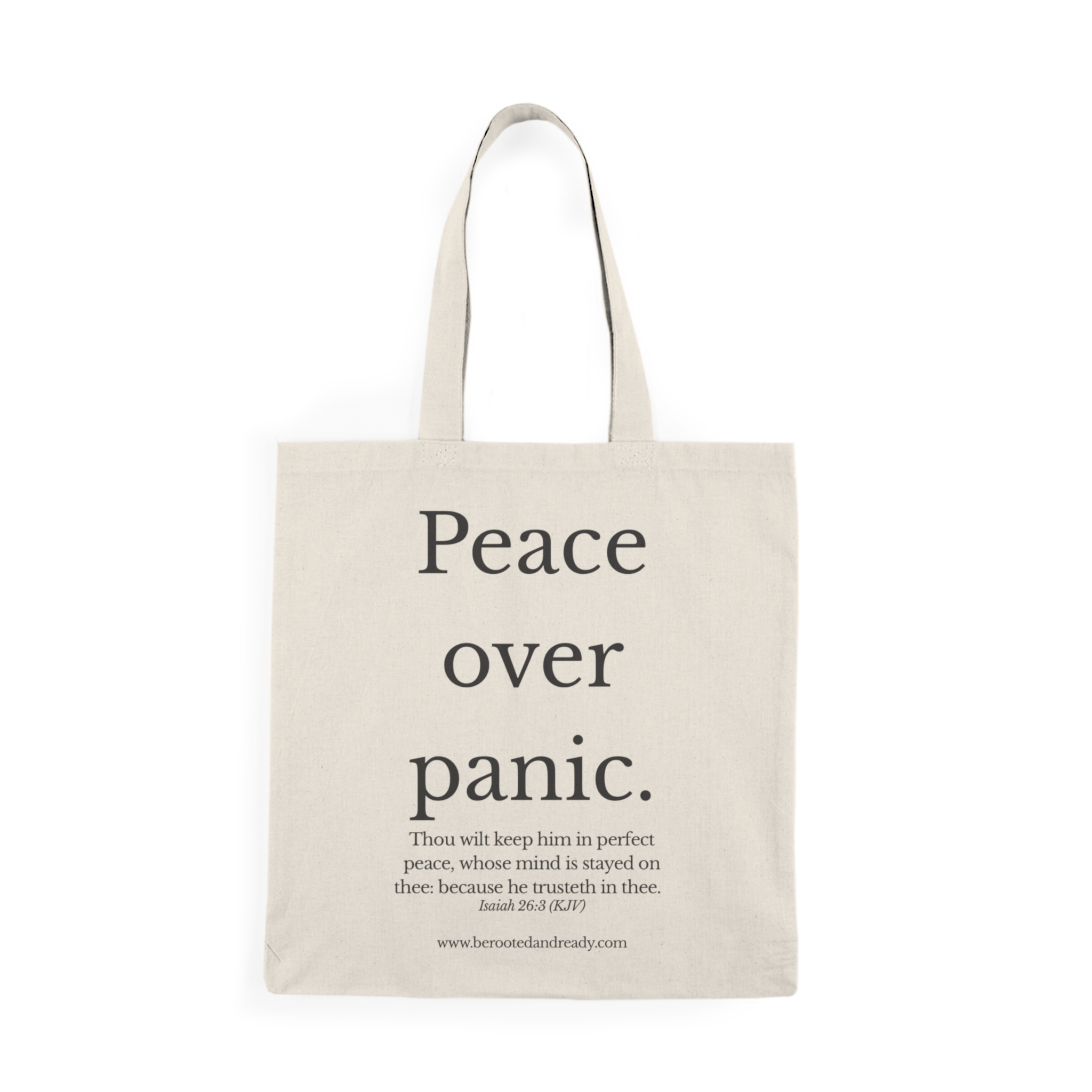 Peace Over Panic - Full Scripture Edition Tote | Rooted & Ready™ Faith-Based Bag | Christian Gift for Women - Image 2